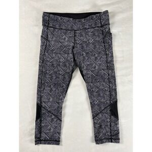 Lululemon Align Black White Geometric Print Capri Leggings Women Size 10